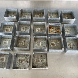 18 - 4”sq x 2 1/8” deep electrical junction boxes.  1/2” ko’s. 