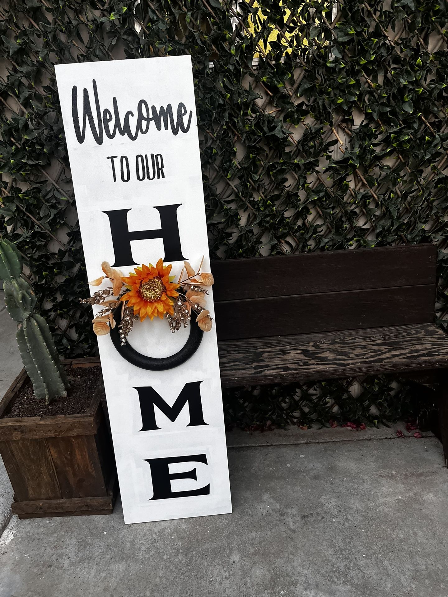 Wood Welcome Sign