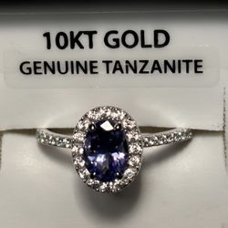 White Gold Tanzanite 10k Size 7 Ring 