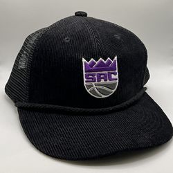 Sacramento Kings Corduroy - Flat Bill Trucker- Roped SnapBack Hat