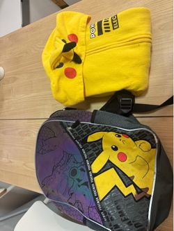 Pikachu backpack and sweater