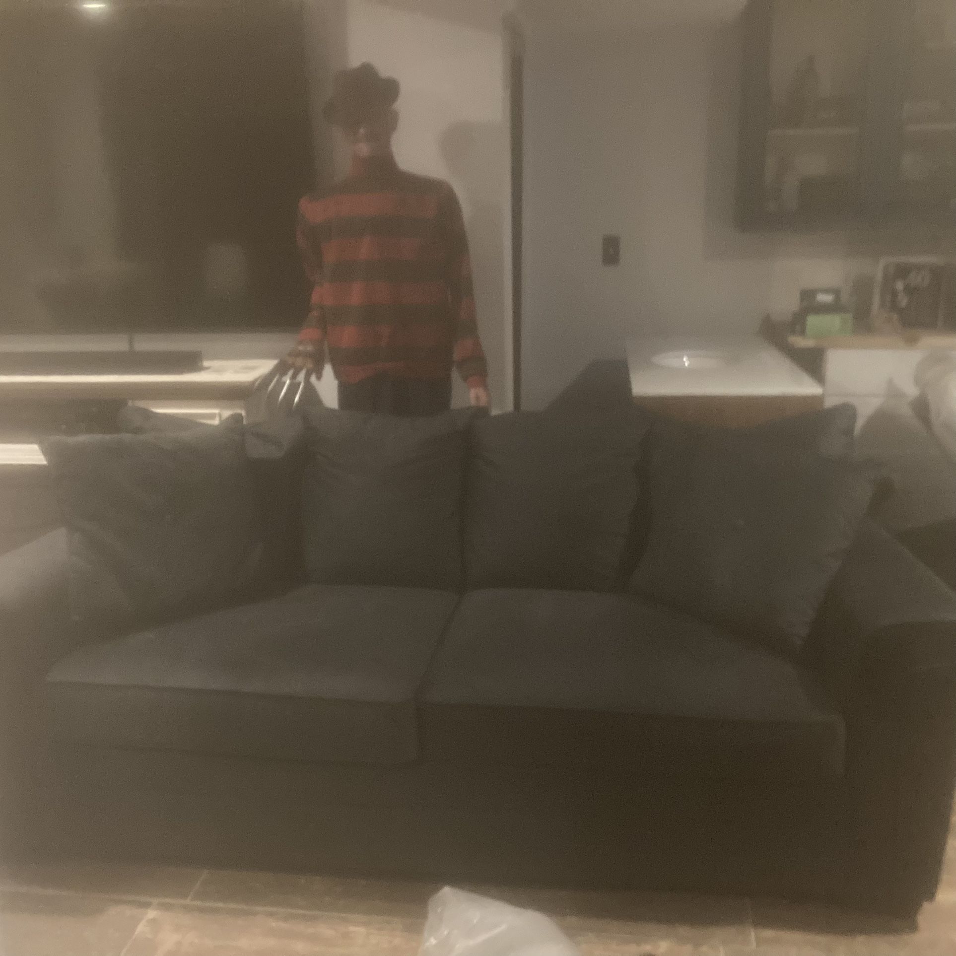 Charcoal, Gray Sofa And Love Seat