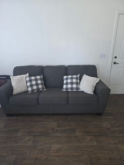 Gray Fabric 3-Seat Sofa