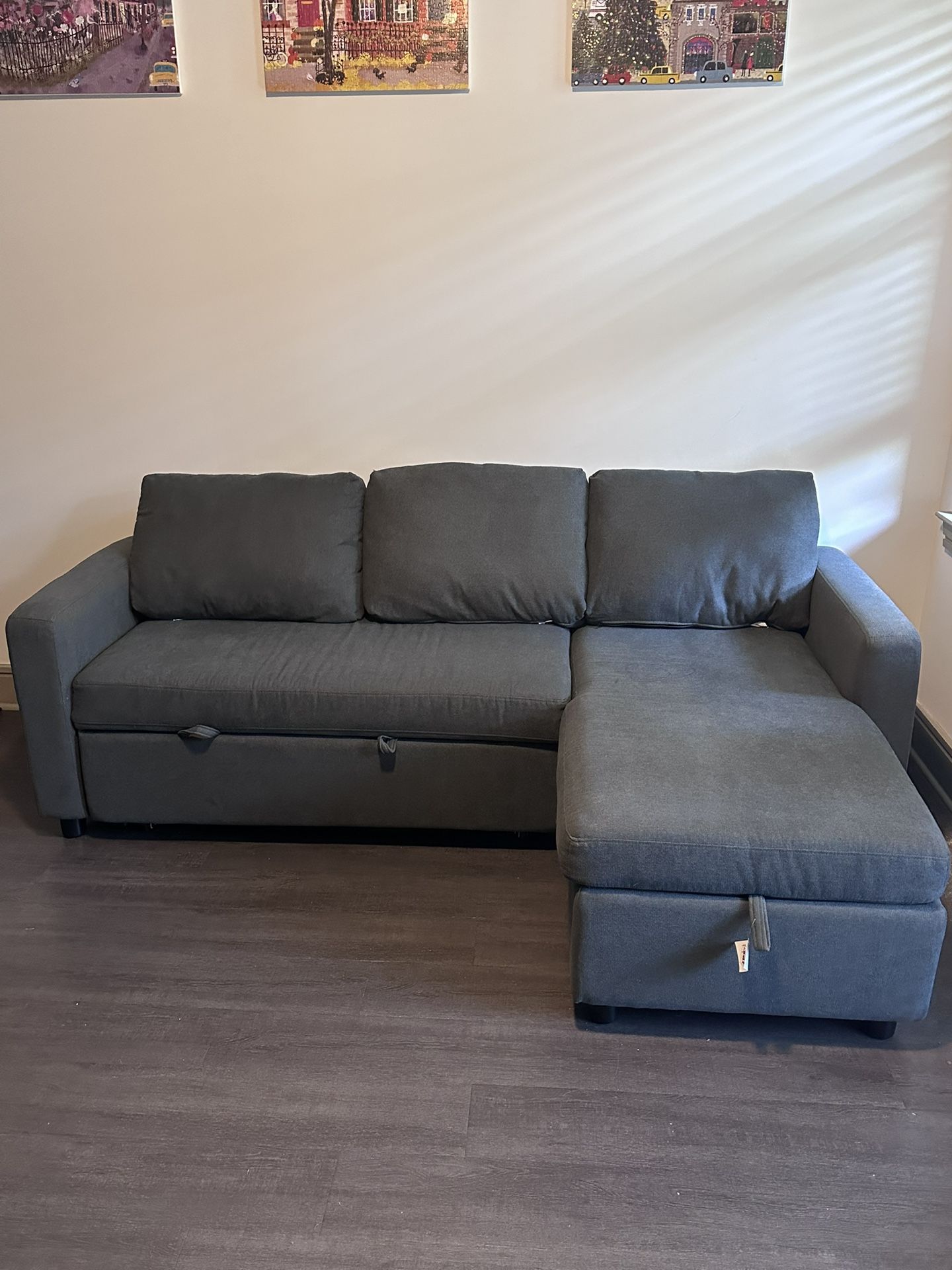 Like-New L-Shaped Sleeper Sofa with USB – Moving Sale!