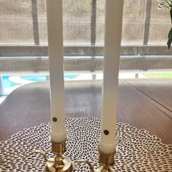 party Light Lacquered Brass Paper Candle Holder With Party Light White Candle Set Up 2. Excellent for Thanksgiving and Christmas Decoration