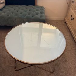 Metal glass table