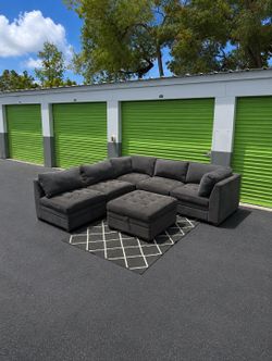 Sectional Couch Sofa - Thomasville Tisdale - 6-Piece w/ Storage Ottoman