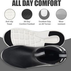 Fishing Rain Boots for Men, Anti-Slip Waterproof Deck Boots, Durable Insulated Mud Booties for Gardening Fishing Boating, and Camping (Size 6-13)