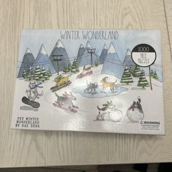  Rare Rae Dunn   Pet Winter wonderland 1000 Piece Puzzle 
