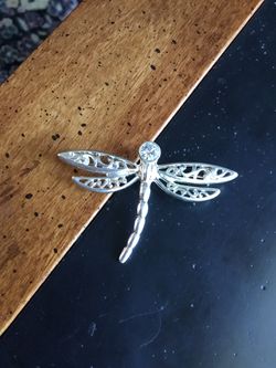 Premier Designs Silver Tone Dragonfly Brooch Pin