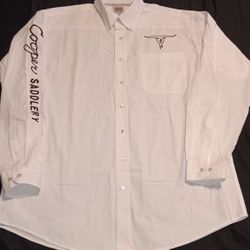 Cinch Western White Long Sleeve Shirt Men's Size Large $15