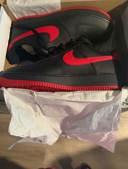 Nike Air Force 1 Black Red Sneakers