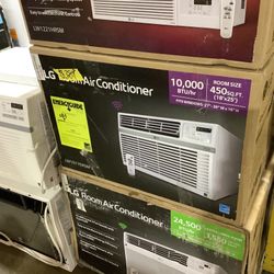 LG Electronics 10,000 BTU 115-Volt Window Air Conditioner LW1017ERSM Cools 450 Sq. Ft. with ENERGY STAR and Remote, Wi-Fi Enabled