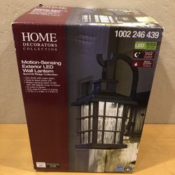 Home Decorators Collection Summit Ridge Collection Zinc Motion Sensor Outdoor Integrated LED Wall Lantern Sconce Porch Lamp Light
