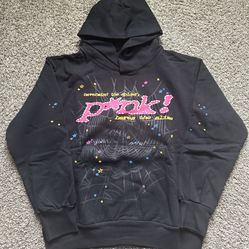 Black And Pink Sp5der Hoodie 