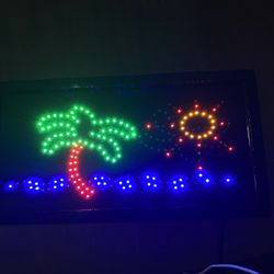 LED Beach Scene Wall Art
