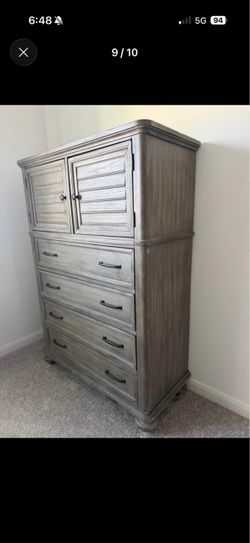 Gray-washed wood Furniture Set