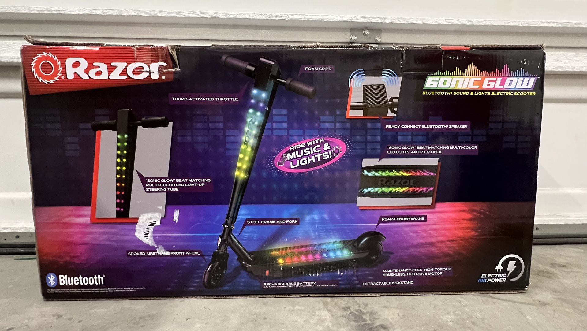 Razor Sonic Glow Electric Scooter – Bluetooth Lights & Music NEW NITB