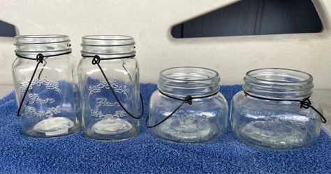 Mason Jars w/metal handles