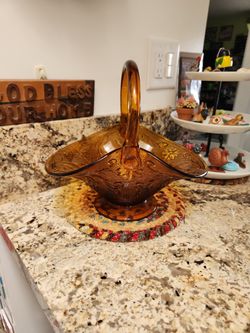 Amber Glass Basket