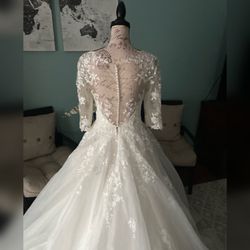NWT Mia Solano Wedding Dress A-line 3/4 Long Sleeve Wedding Gown 
