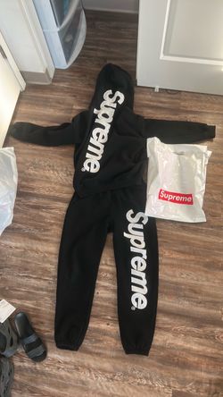 Supreme Black Hoodie and Sweatpants Set