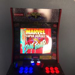 1up Arcade Street Fighter Modded Cabinet Led Buttons Raspberry Pi