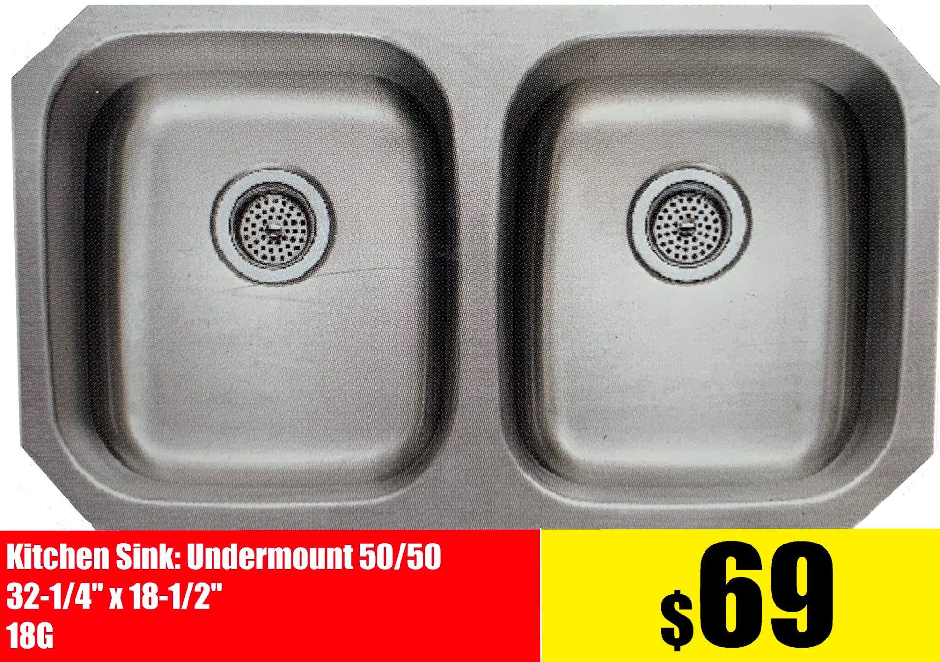 Stainless Steel Kitchen Cabinet Countertop Sink under Mount, Top Mount From $69