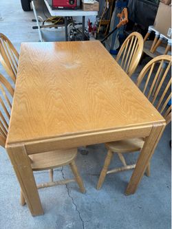 Wood Dining Table with 4 Chairs