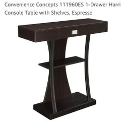 Convenience Concepts 111960ES 1-Drawer Harri Console Table with Shelves, Espresso