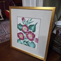 FRAMED FLORAL ART PIECE 