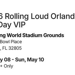 2026 Rolling Loud Orlando - 3-Day VIP