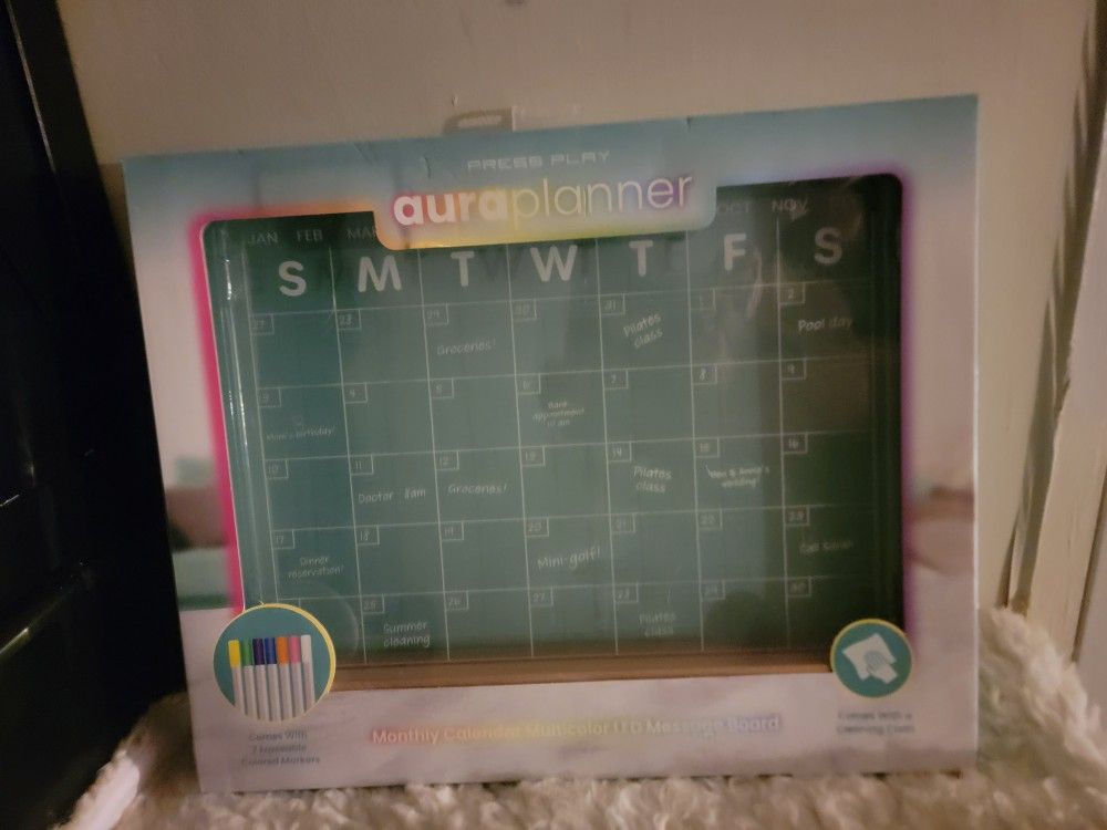 Brand New Aura Planner Monthly Calendar Multicolor LED Message Board
