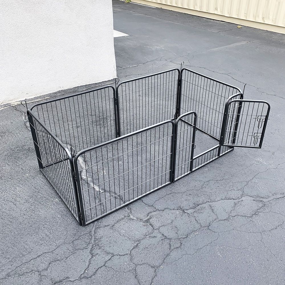 $70 (New) Heavy duty 24” tall x 32” wide x 6-panel pet playpen dog crate kennel exercise cage fence play pen