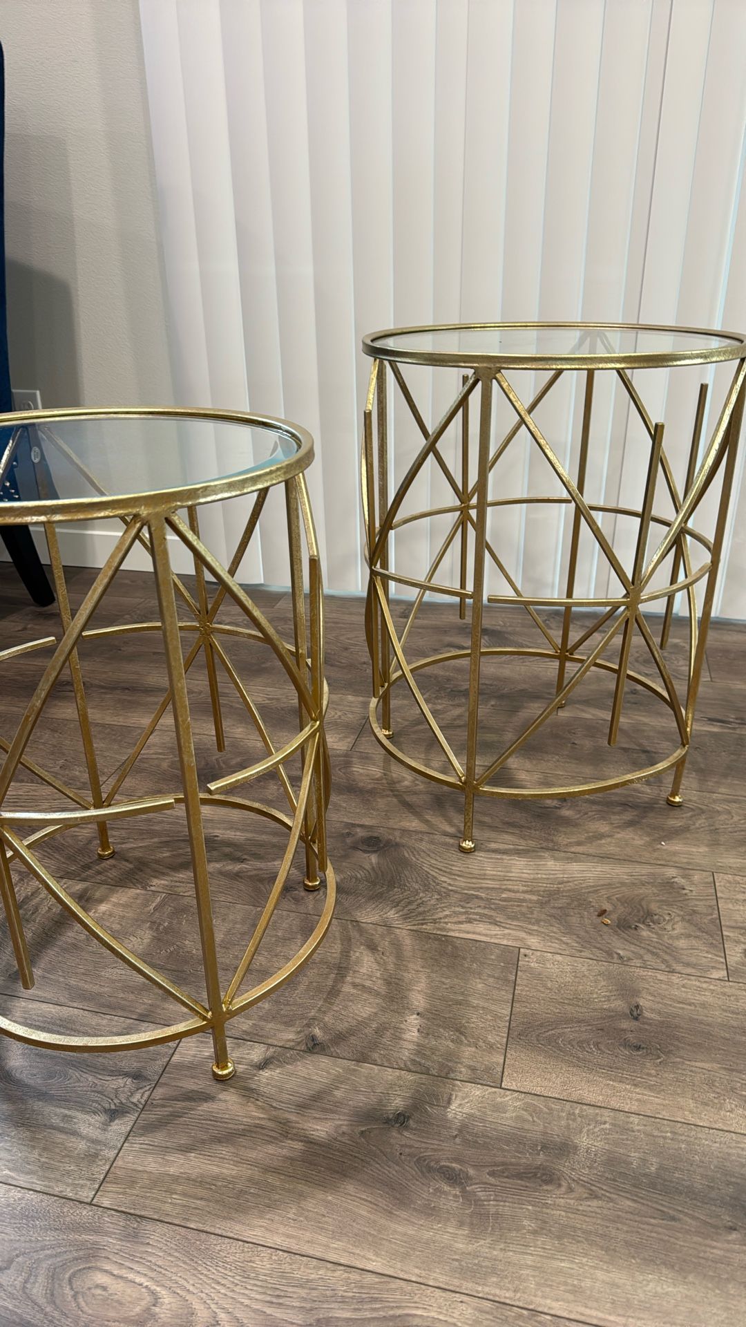 Two Golden Side Tables