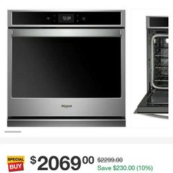 Whirlpool 30 In Single Electric Built In Wall Convectional Oven