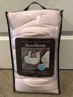 JJ Cole Collections Bundleme Bundle Me Stroller Baby Blanket Cocoon Bag Pink Fleece Minky Sherpa