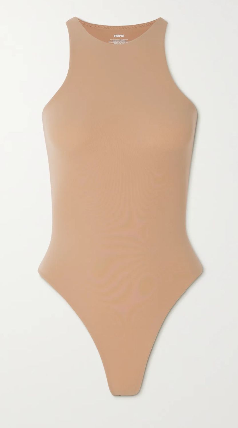 Skims Fits Everybody High Neck Bodysuit - Clay/ Beige New With Tags Retail $60