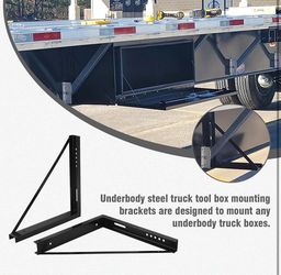 Mounting Brackets for Truck Trailer Underbody Tool Boxes with Screws Spacers and Sleeves