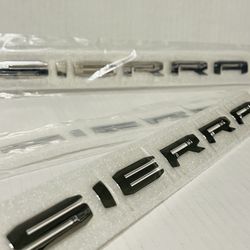 GMC Sierra emblem letters chrome 3 New 2019 2020 2021 2022 2023