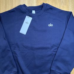 Alo Yoga Navy Blue Crewneck Sweatshirt Size Small Brand new with tags !