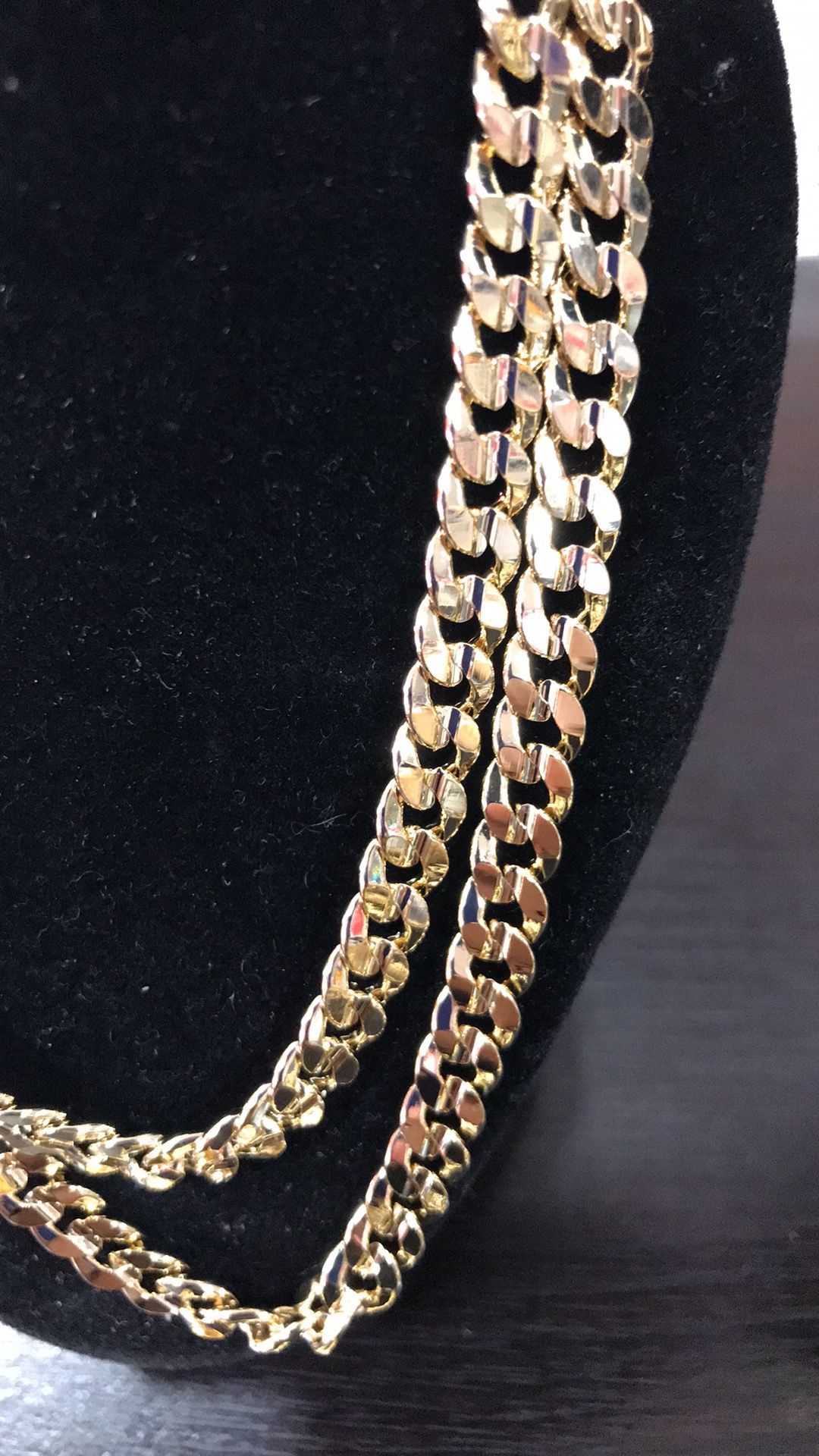 Cuban/Rope/Figaro 14k gold finish 24” 6mm/7mm necklace PLATED for Sale ...