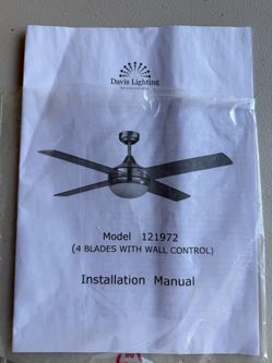 Brand new ceiling fan $100 obo cash only. Missing glass cover.