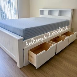 New Full Bed With Drawers And Mattress 