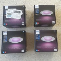 4 X Philips Hue White & Color Bluetooth 5/6" High Lumen Recessed Brand New!