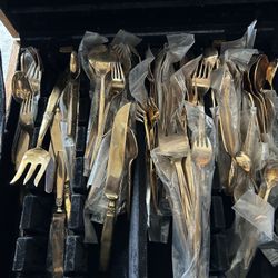 Antique Thai Brass Full Utensil Set 