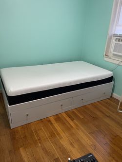 Twin Size Bed With Storage And Mattress