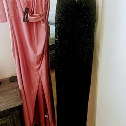 Prom Black sequin dress Size Large 