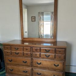 Maple Dresser With Mirror