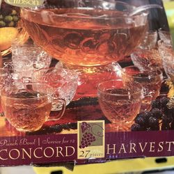 Gibson Concord Harvest 27-piece Punch Bowl Set